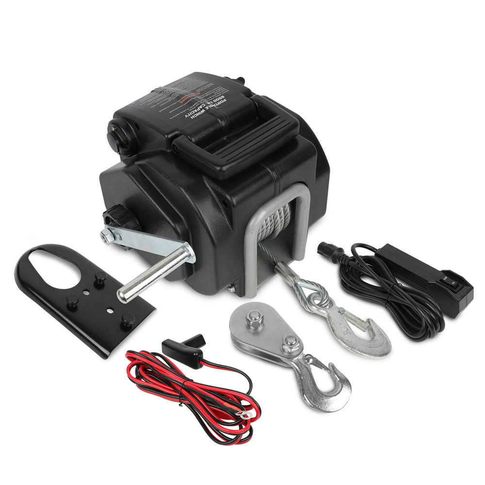 XBULL 12V Electric Boat Winch 6500LBS 10.5M Steel Cable Trailer wired