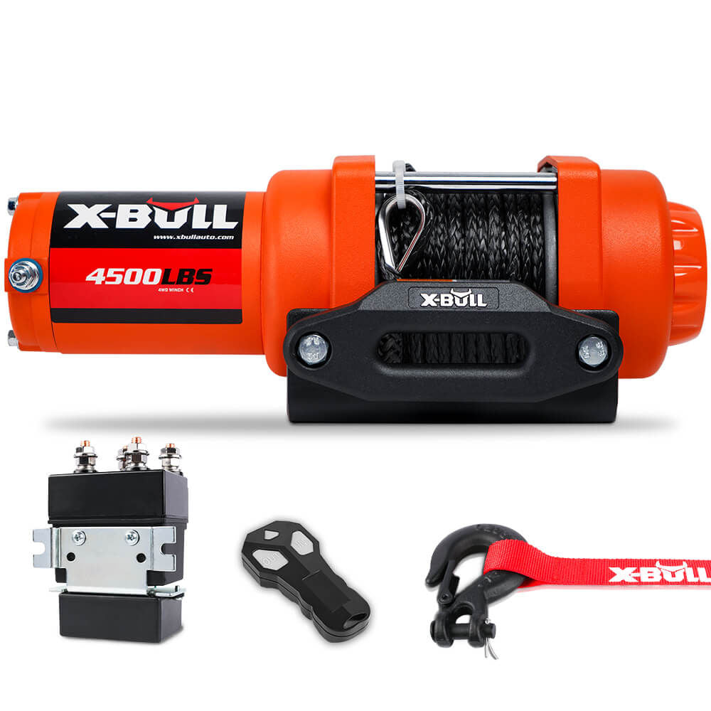 XBULL Electric Winch 12v Synthetic Rope 4500LBS Wireless Remote ATV