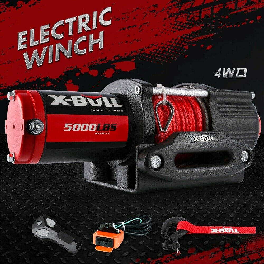 XBULL Electric Winch 5000LBS 12V 15.2M Synthetic Rope Wireless ATV UT