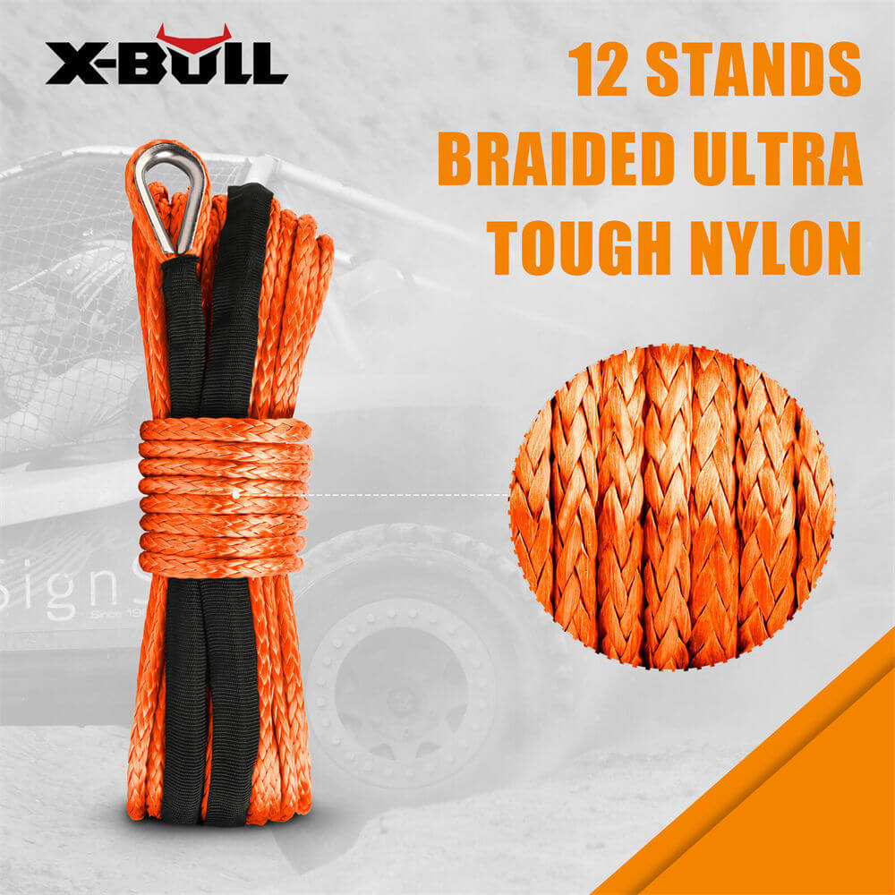 XBULL Dyneema Synthetic Rope Winch Cable SK75 5.5MM x 13M Car Tow Reco