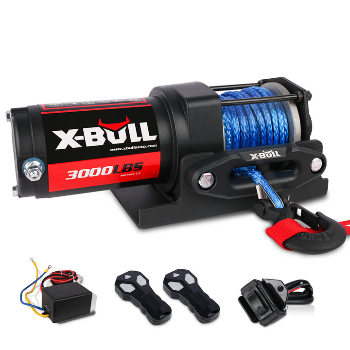 Off-road Recovery Winch X-BULL Electric Winch 13000 LBS 12V Synthetic Rope SUV Jeep Truck 4WD Blue I.417138503 13000 Lb Electric Winch