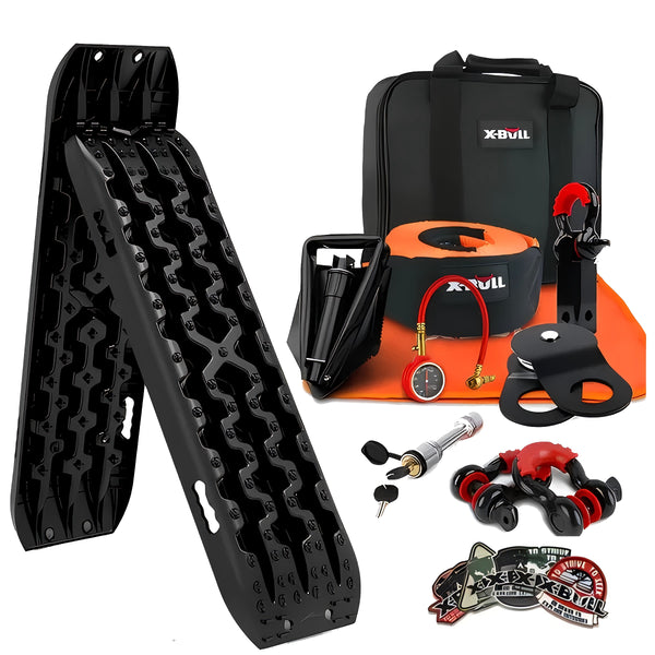 X-BULL Winch Recovery Kit with Recovery Tracks Gen 3.0 Boards Snatch Strap Off Road 4WD