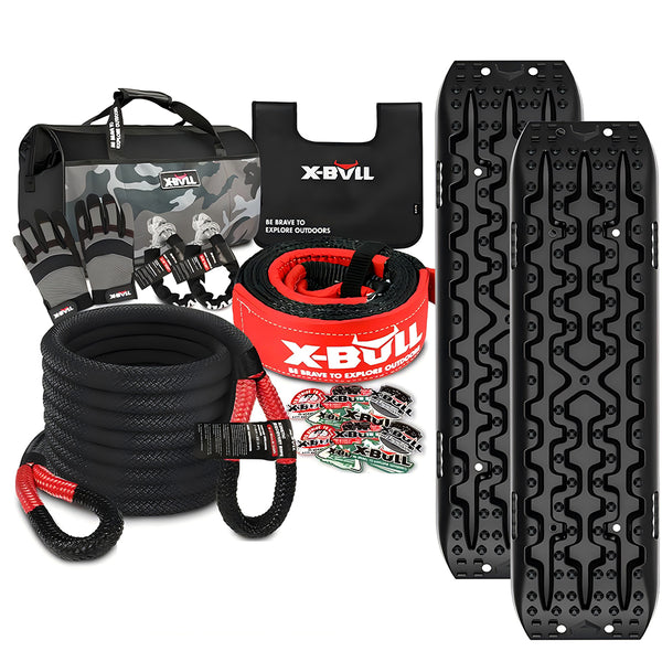 X-BULL Winch Recovery Kit New 13PCS with Recovery tracks Gen 3.0 Boards Snatch Strap Off Road 4WD Kinetic Recovery Rope Damper