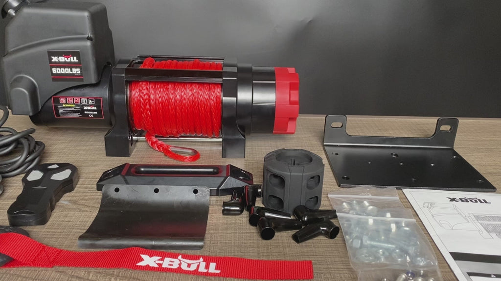 XBULL Electric Winch 6000LBS 12V Synthetic Rope Wireless Remote Boat