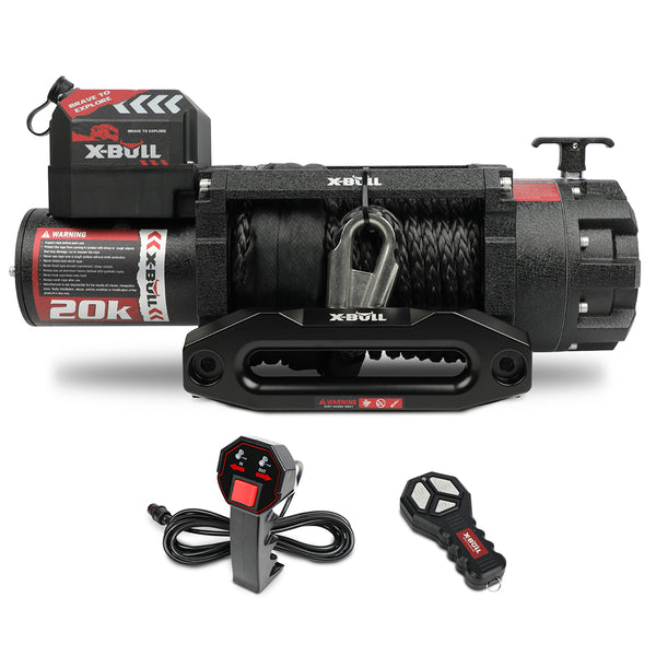 X-BULL Electric Winch 20000 LBS 12V Synthetic Rope SUV Jeep Truck 4WD