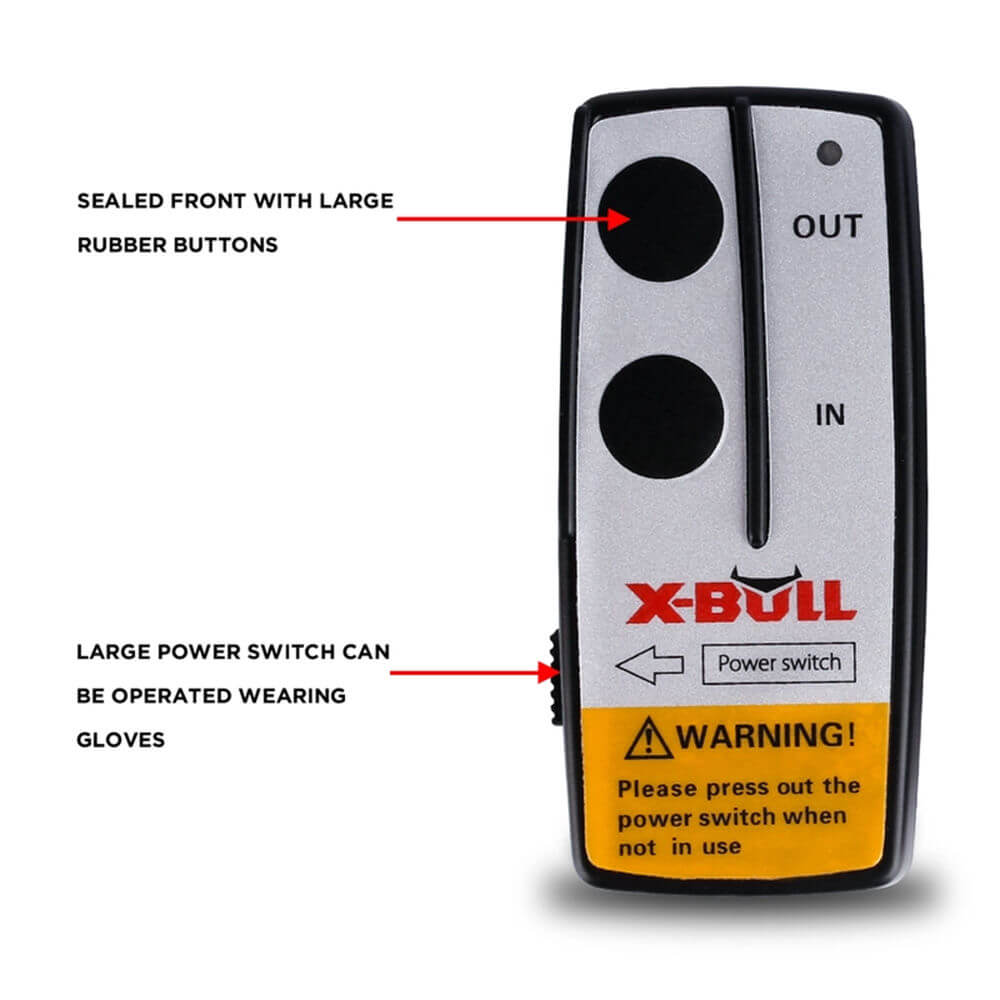 X-BULL Wireless Electric Winch Remote Control Kit - 12V Handset, 2 Pack, 150FT Range, Black, 1 Year Warranty