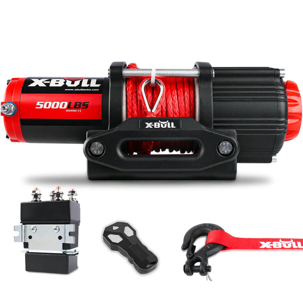 XBULL Electric Winch 5000LBS 12V 15.2M Synthetic Rope Wireless ATV UT