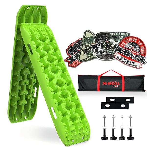 X-BULL Recovery Tracks Gen3.0 Sand Tracks KIT Carry Bag Mounting Pin Sand/Snow/Mud 10T 4WD - Green