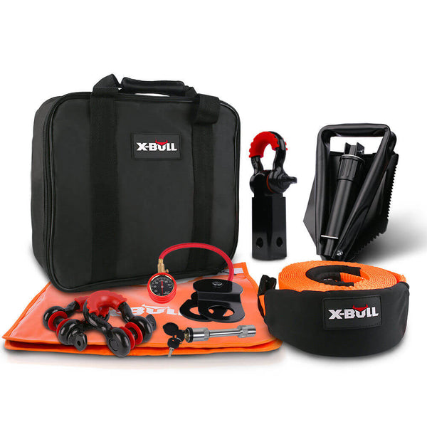 X-BULL Winch Recovery Kit 11PCS 4WD Pack Off Road Snatch Strap