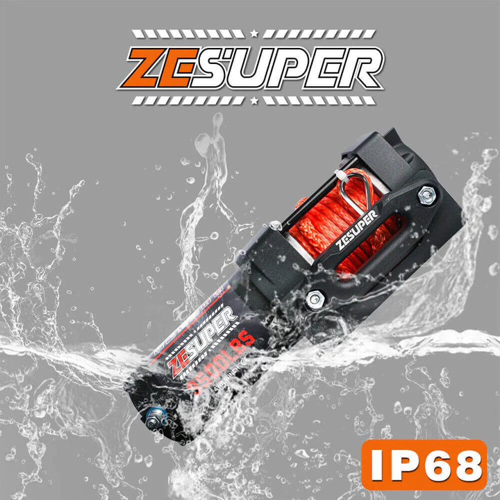ZESUPER Electric Winch 12V 3500LBS Synthetic Rope Wireless Remote BOAT ATV UTV