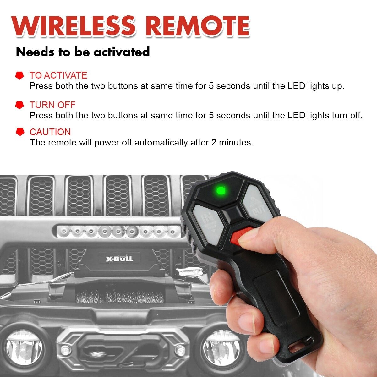 XBULL Wireless Winch Remote Control 12V Handset Switch Recovery X